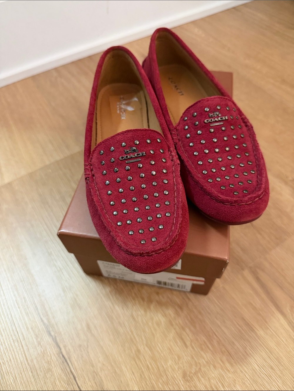 Coach Studded Suede Loafers